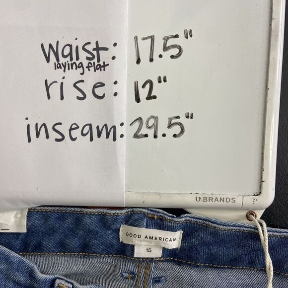 Good American Women Blue Good Waist High-Rise Cropped Skinny Jeans Size 15 NWT - Picture 10 of 10